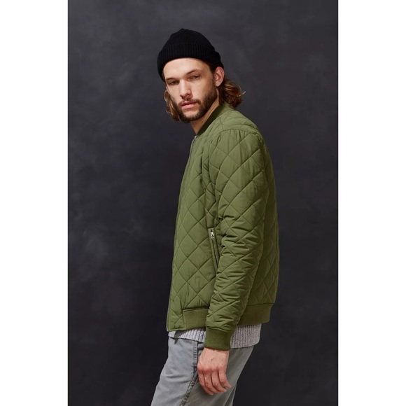 Urban Outfitters x Your Neighbors Devon Quilted Bomber Jacket Green - Picture 7 of 14